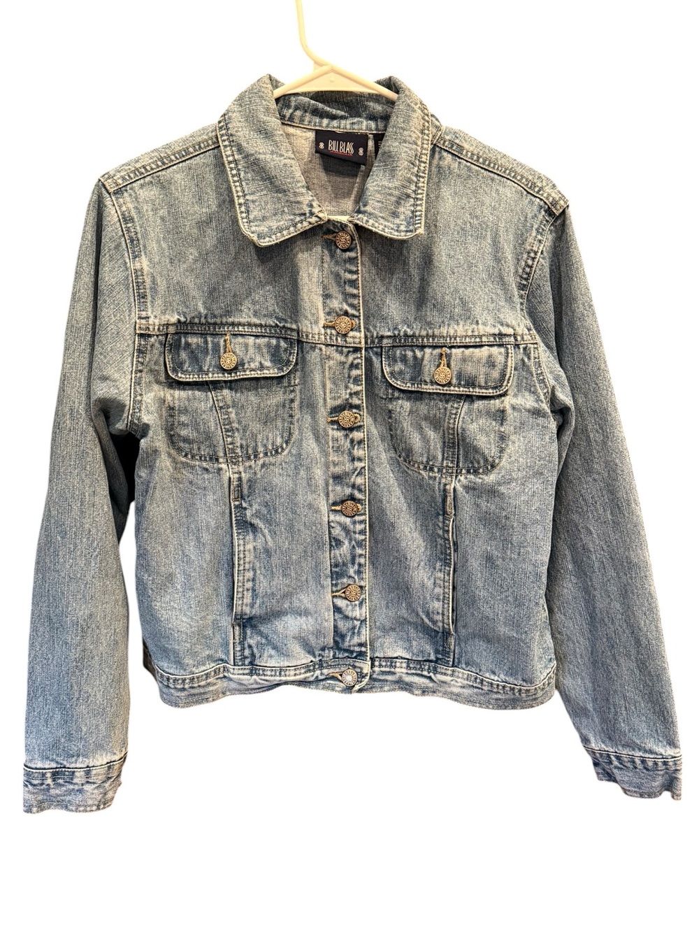 bill blass Vintage 90’s Light Blue Denim Button Down Jean Jacket 100% Cotton